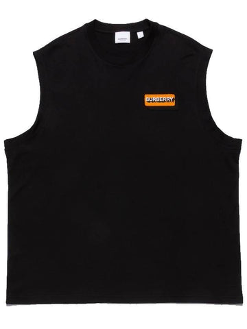 Logo Label Sleeveless Black - BURBERRY - BALAAN.