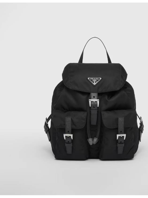 Triangle Logo Re-Nylon Small Backpack Black - PRADA - BALAAN 5