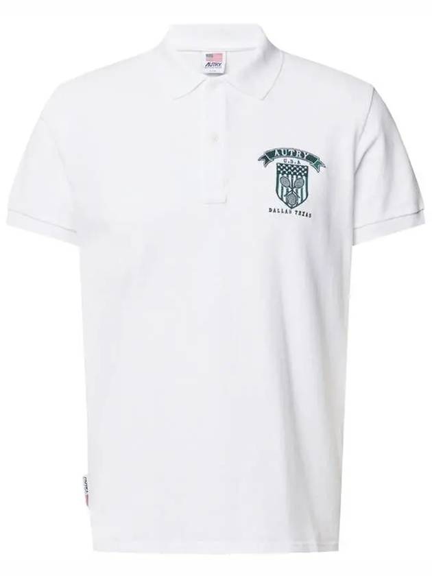 Tennis Club Badge Logo Short Sleeve PK Shirt White - AUTRY - BALAAN 2