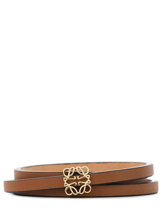 Anagram twist calfskin bracelet brown - LOEWE - BALAAN 2