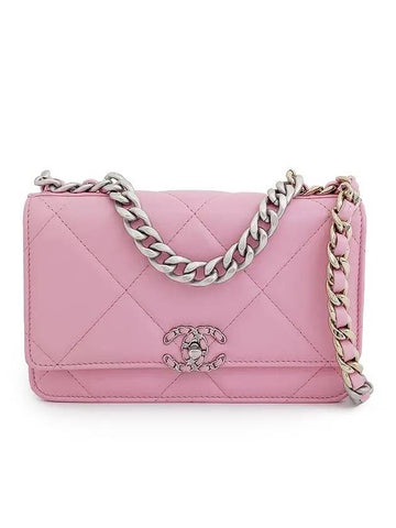 23P 19 Bag WOC Pink Silver Lambskin 4ET0981 - CHANEL - BALAAN 1