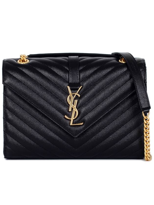 Monogram Envelope Satchel Bag 487206 BOW01 1000 Black - SAINT LAURENT - BALAAN 1