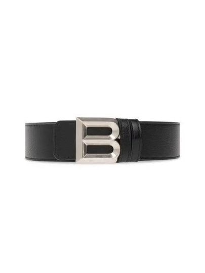 B Bold Buckle Leather Belt Black - BALLY - BALAAN 2