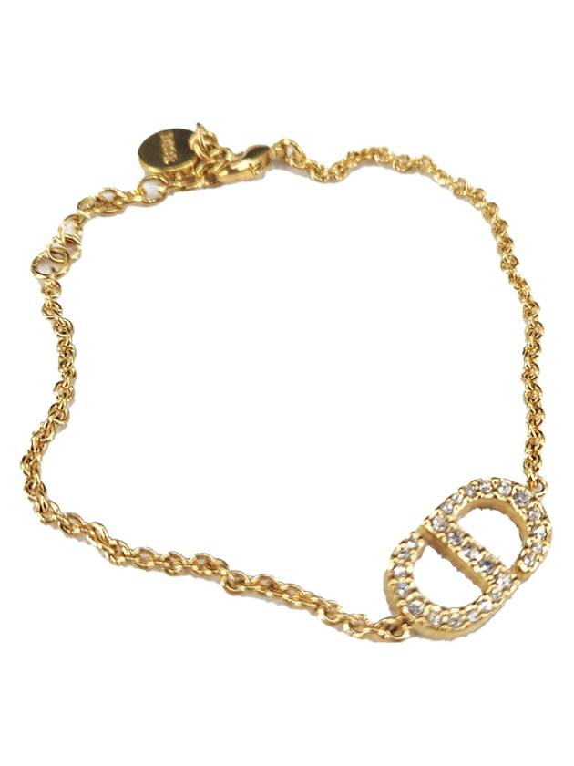 Petit CD Metal Crystal Bracelet Gold - DIOR - BALAAN 3