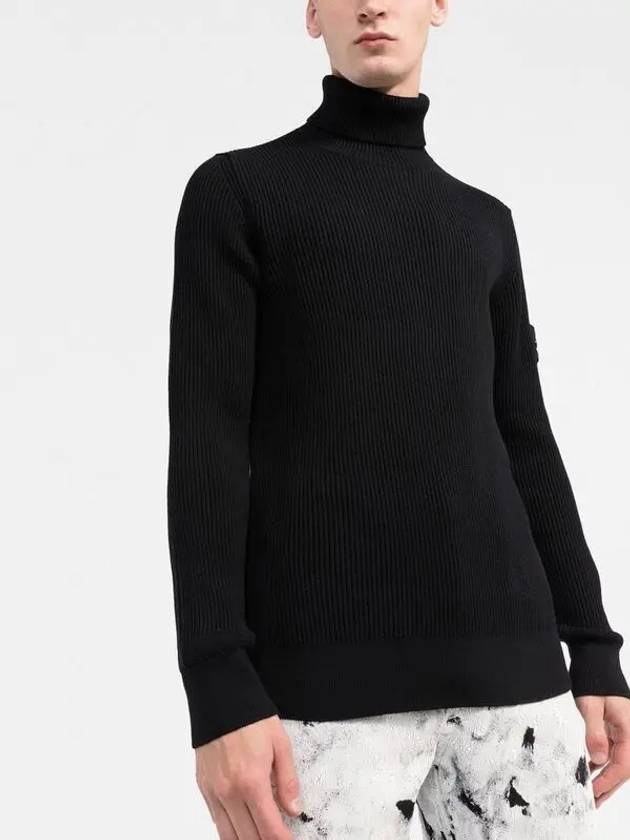 Wappen Patch Wool Turtleneck Black - STONE ISLAND - BALAAN 4