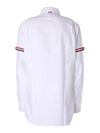 Oxford Striped Grosgrain Armband Classic Long Sleeve Shirt White - THOM BROWNE - BALAAN 3