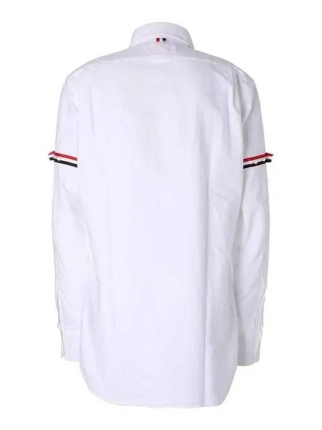 Oxford Striped Grosgrain Armband Classic Long Sleeve Shirt White - THOM BROWNE - BALAAN 3