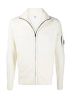 Lens Wappen Turtleneck Wool Knit Cardigan White - CP COMPANY - BALAAN 4