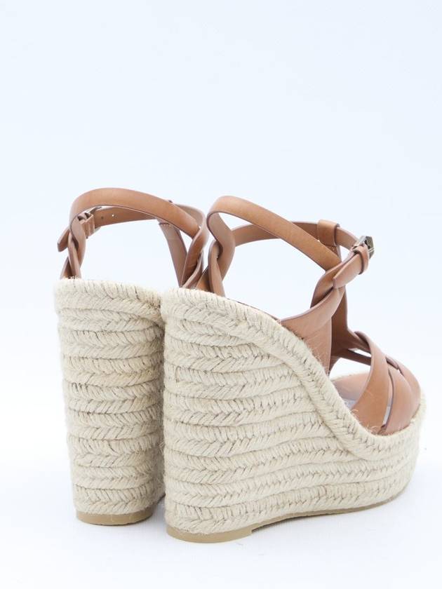 Tribute Espadrille Wedge Heel Brown - SAINT LAURENT - BALAAN 4