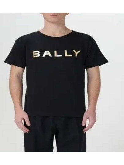 Logo Printed Short Sleeve T-Shirt Black - BALLY - BALAAN 2