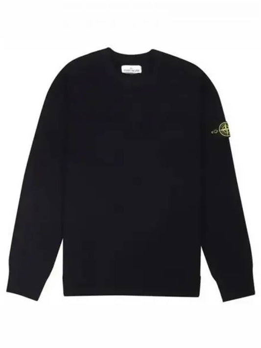 Stretch Wool Crewneck Knit Top Navy - STONE ISLAND - BALAAN 2