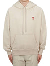 Embroidered Logo Organic Cotton Hoodie Beige - AMI - BALAAN 2