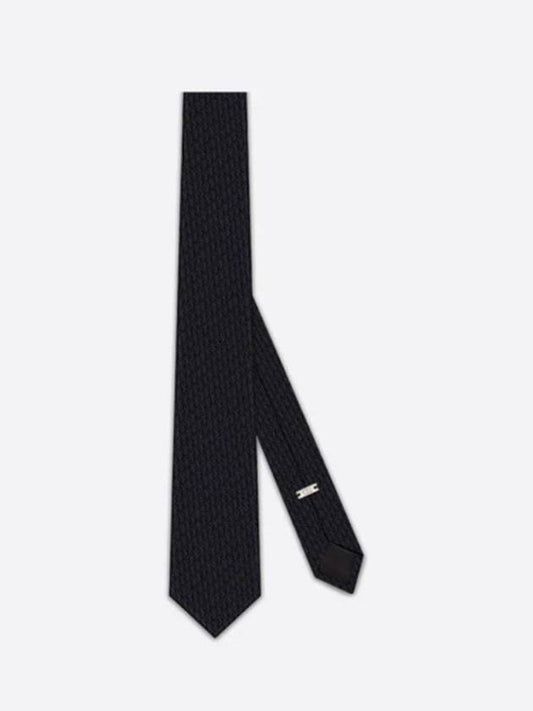 Homme Oblique Silk Tie Black - DIOR - BALAAN 2