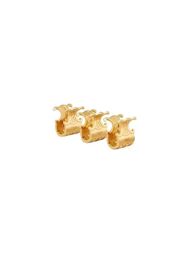 Triomphe Small Hair Clip Set of 3 Gold - CELINE - BALAAN.