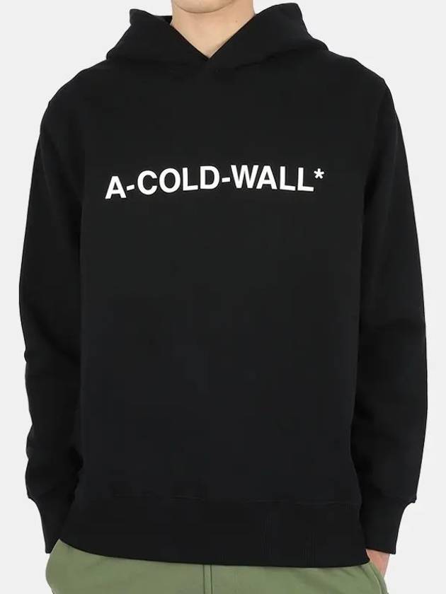 Men's Logo Hooded Sweatshirt Black ACWMW057 BLACK - A-COLD-WALL - BALAAN 1