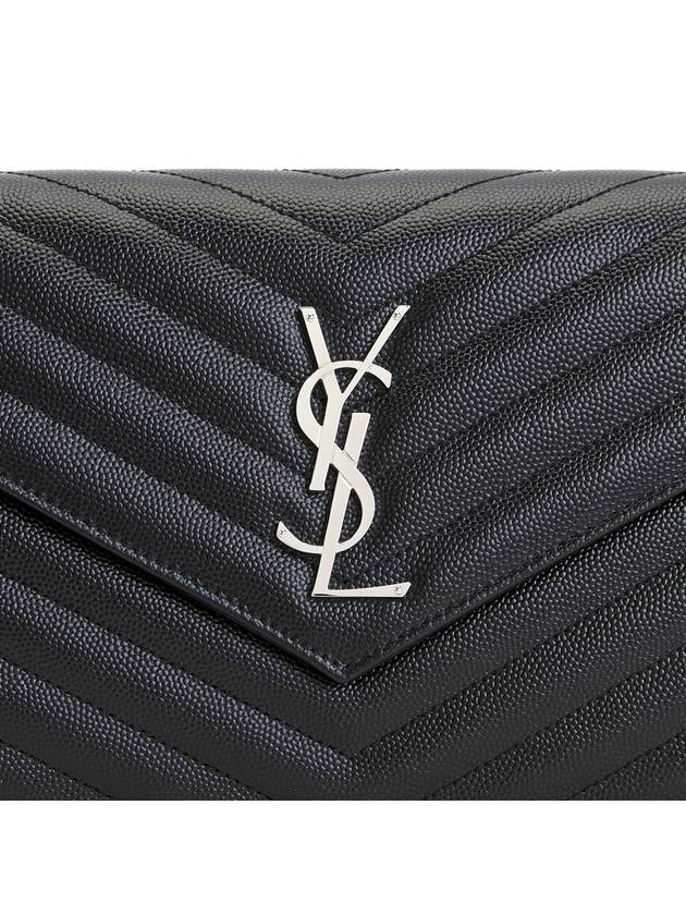 Cassandre Matelasse Chain Cross Bag In Grain de Poudre Embossed Leather Black - SAINT LAURENT - BALAAN 9