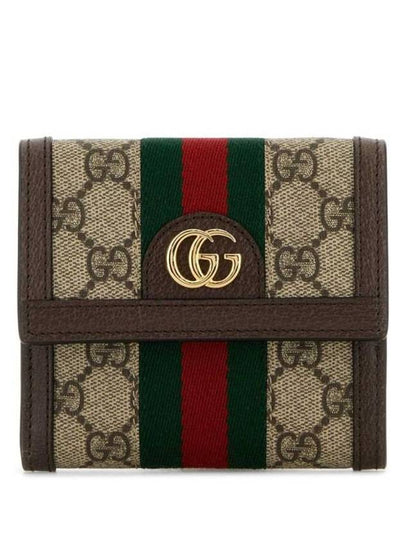 Ophidia GG French Flap Wallet Beige Ebony - GUCCI - BALAAN 2