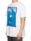 Mona Lisa Print Round Short Sleeve T-Shirt - OFF WHITE - BALAAN.