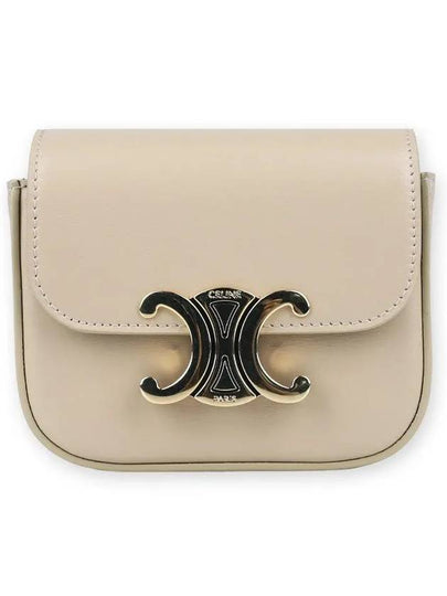 Triomphe Shiny Calfskin Mini Cross Bag Oat Beige - CELINE - BALAAN 2