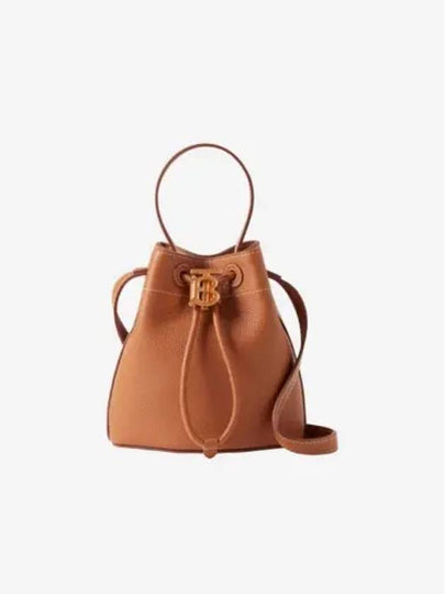 TB Mini Leather Bucket Bag Warm Russet Brown - BURBERRY - BALAAN 2