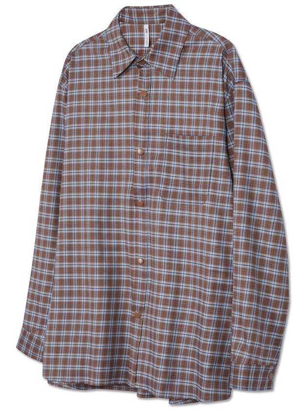 Scotch oversized snap check shirt jacket BROWN - WEST GRAND BOULEVARD - BALAAN 2