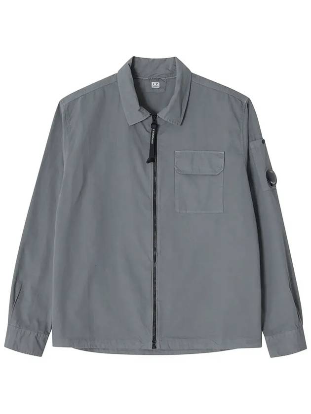 Full Zip Over Long Sleeve Shirt Grey - CP COMPANY - BALAAN 5