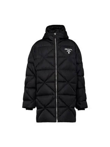 Logo Quilted Long Padding Down Black SGC042 1WQ8 - PRADA - BALAAN 1