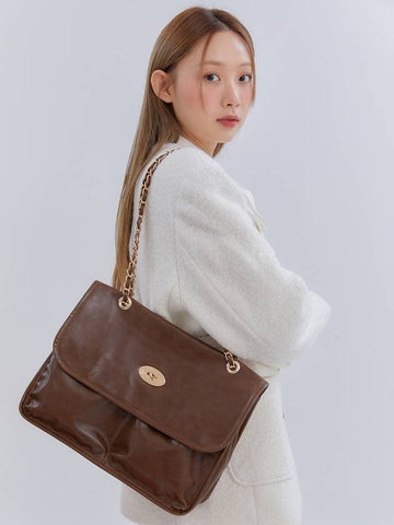 ANC FLAP BIG SHOULDER BAG_BROWN - ANOETIC - BALAAN 1