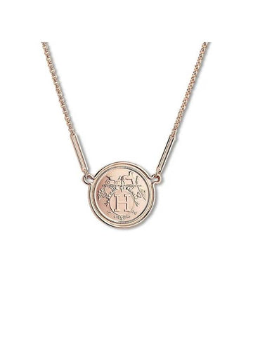 Ex Libris Pendant Necklace Rose Gold - HERMES - BALAAN 1