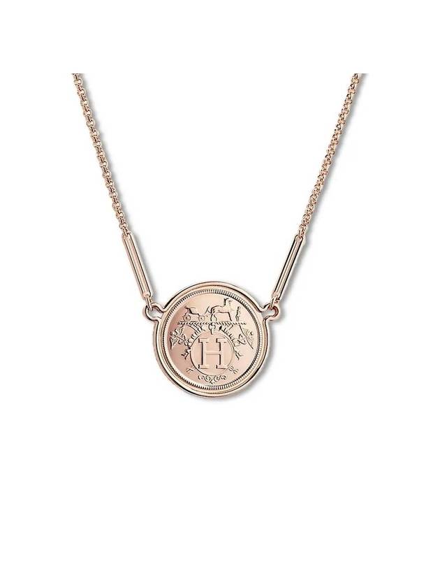 Ex Libris Pendant Necklace Rose Gold - HERMES - BALAAN 1