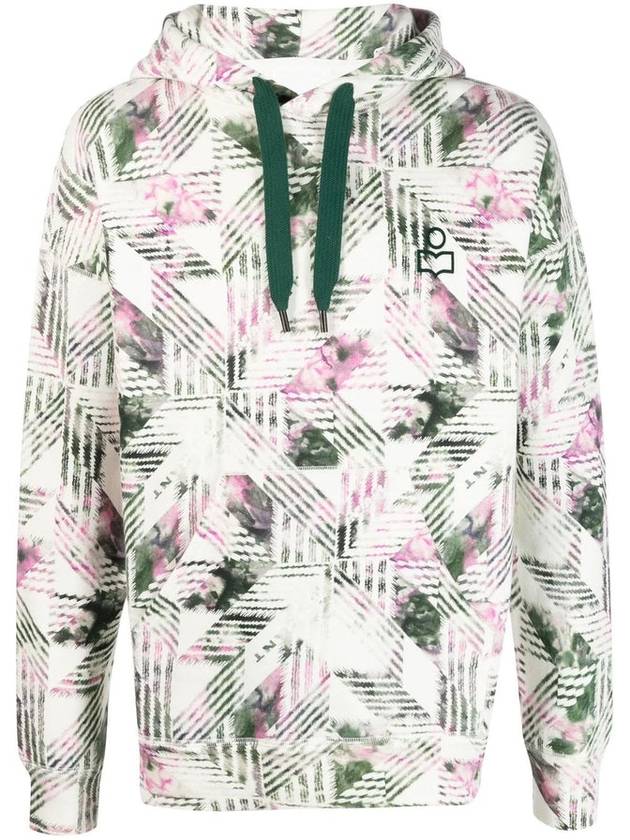 Malek Allover Graphic Cotton Hoodie White - ISABEL MARANT - BALAAN 1