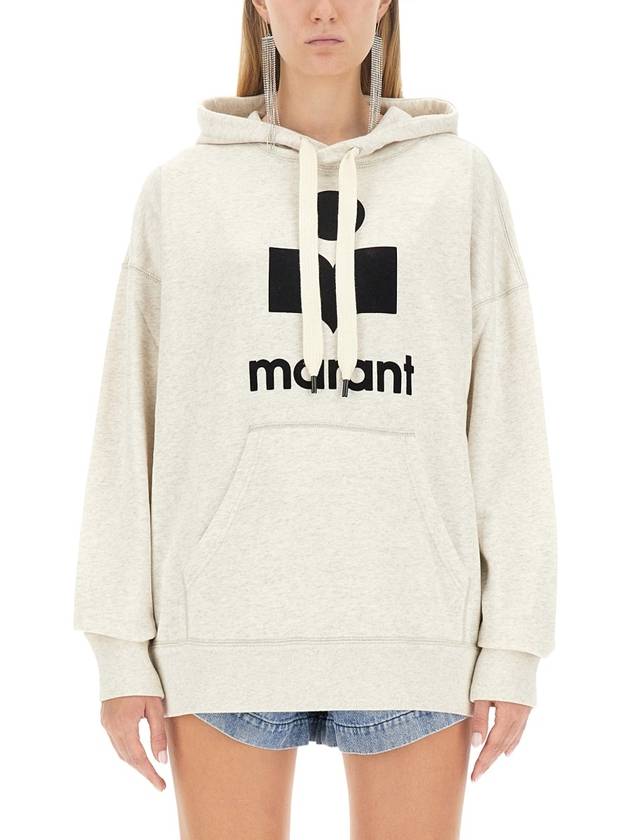 Mansel Logo Cotton Hoodie Ecru - ISABEL MARANT ETOILE - BALAAN 2