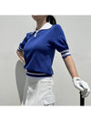 Golf t-shirt short sleeve collar cold golf knit ice blue golf wear - LOLOALLOY - BALAAN 7