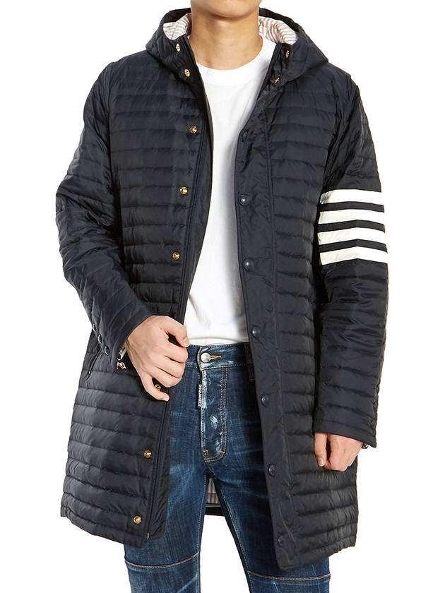 Men's 4 Bar Hooded Padding Navy - THOM BROWNE - BALAAN 9