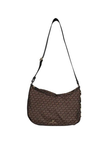 Leonie Large Polyester Shoulder Bag Brown Black - MICHAEL KORS - BALAAN 1