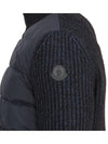 Padded Wool Blend Cardigan Navy - MONCLER - BALAAN 11