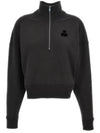 Ross Stand-Up Collar Short Cotton Sweatshirt Faded Black - ISABEL MARANT - BALAAN 2