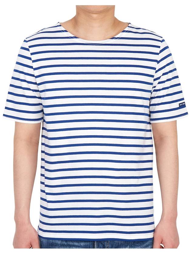 Levant Modern Striped Short Sleeve T-Shirt Blue - SAINT JAMES - BALAAN 3