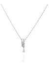 Dextera Rhodium Necklace White - SWAROVSKI - BALAAN 4