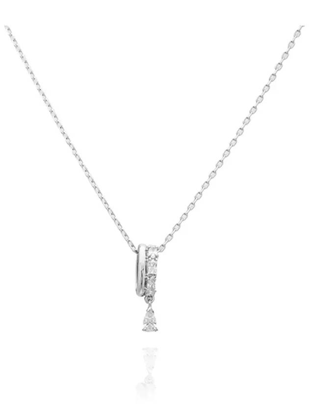 Dextera Rhodium Necklace White - SWAROVSKI - BALAAN 4