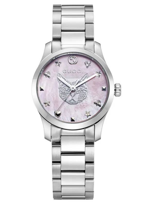 G Timeless Swiss Watch 27mm Silver Pink - GUCCI - BALAAN 1
