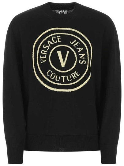 Jeans Couture Logo Wool Knit Top Black - VERSACE - BALAAN 2