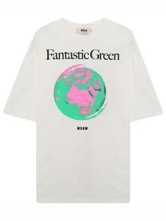 Fantastic Green Organic Cotton Short Sleeve T Shirt Women s Tee - MSGM - BALAAN 1