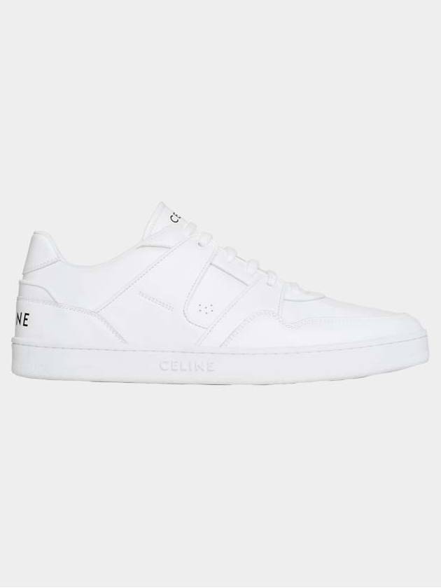 Men's Lace Up Calfskin Low-Top Sneakers Optic White - CELINE - BALAAN 4