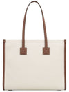 Freya Small Canvas Leather Tote Bag Natural Tan - BURBERRY - BALAAN 4