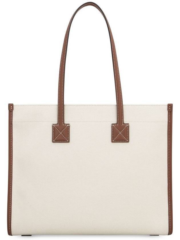 Freya Small Canvas Leather Tote Bag Natural Tan - BURBERRY - BALAAN 4