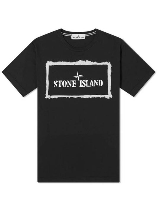 Stencil One Logo Short Sleeve T-Shirt Black - STONE ISLAND - BALAAN 1