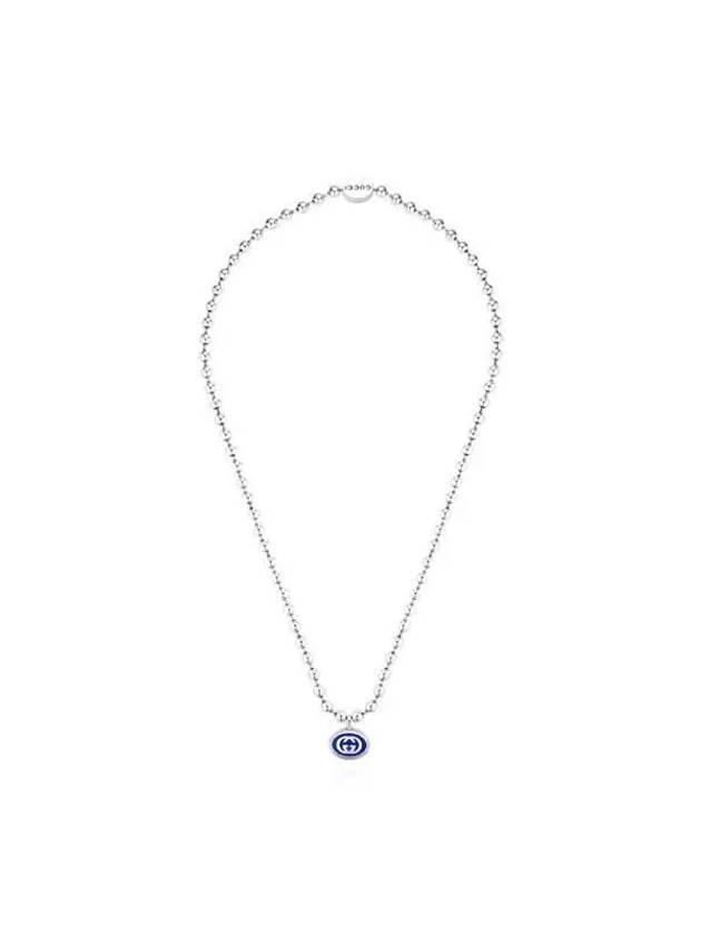 Interlocking G Enamel Boule Chain Necklace Silver - GUCCI - BALAAN 3