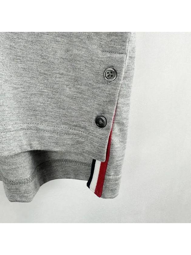 Diagonal Rugby Long Sleeve T Shirt Grey - THOM BROWNE - BALAAN 4