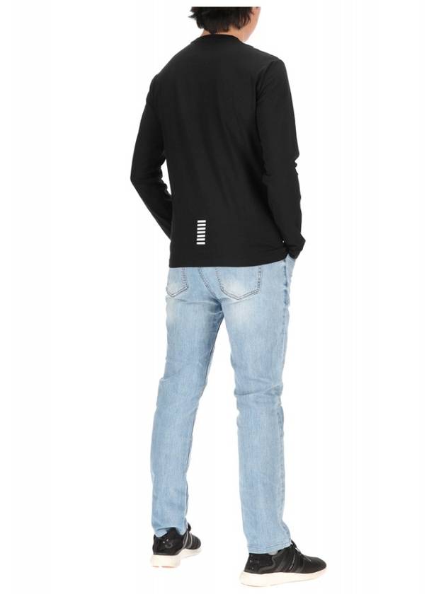 Ea7 Logo Print Long Sleeve T-Shirt Black - EMPORIO ARMANI - BALAAN.